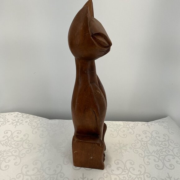 MCM 1960s Atomic Cat Monkey Pod Wood Cat - Picture 4 of 8